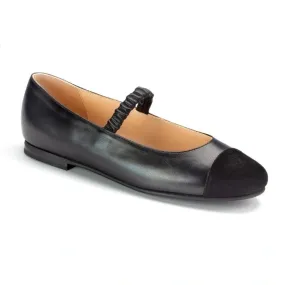 1637 - Black Soft Leather Slip On for Girl by London Kids