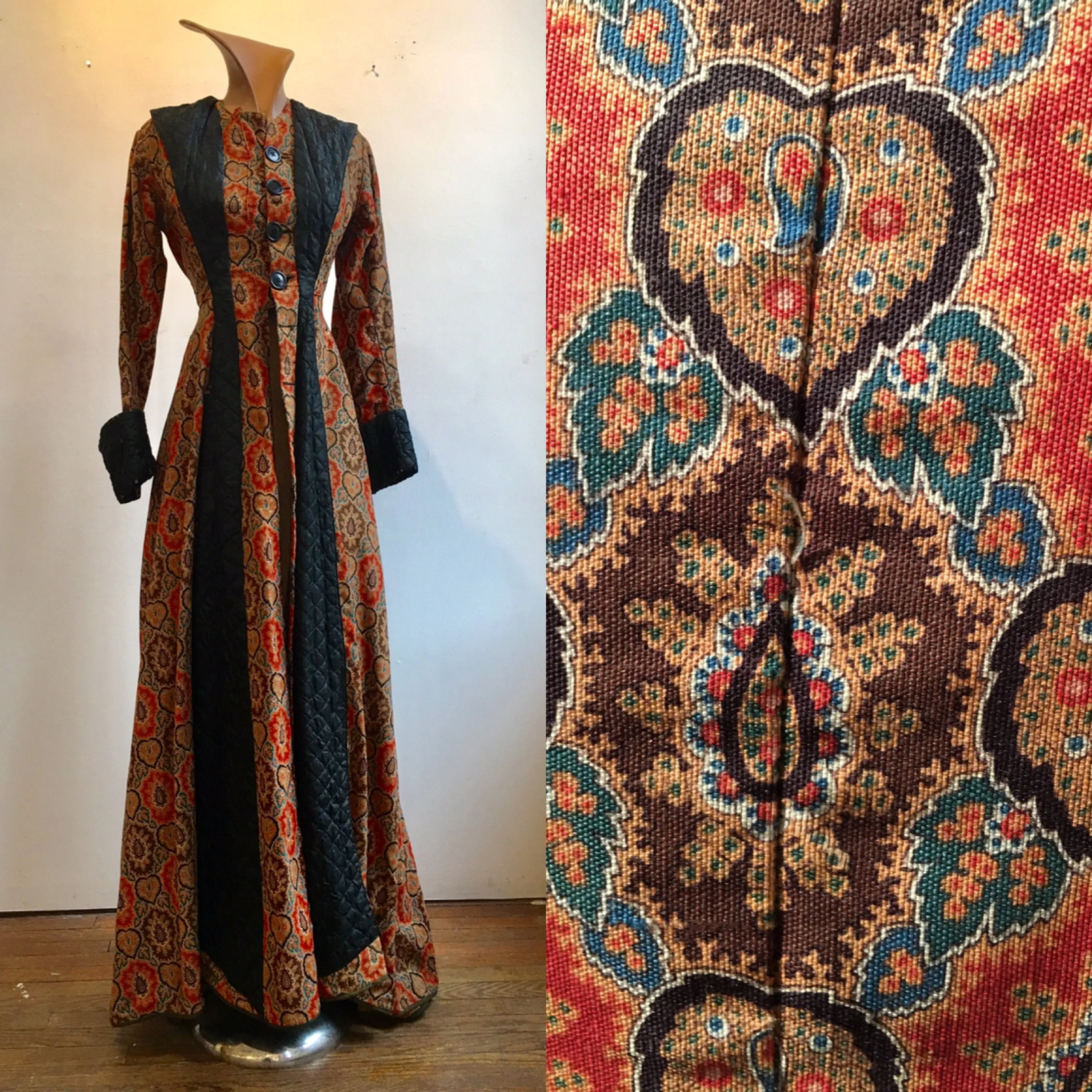 1890s Victorian Era Paisley Day Coat