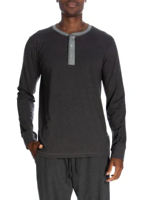 3 Button Lounge Henley Shirt - Contrast Piping