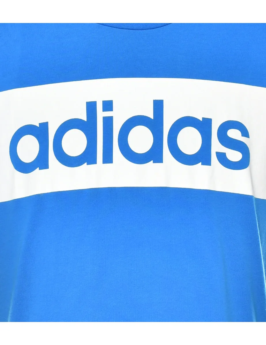 Adidas Blue Printed T-shirt - XL