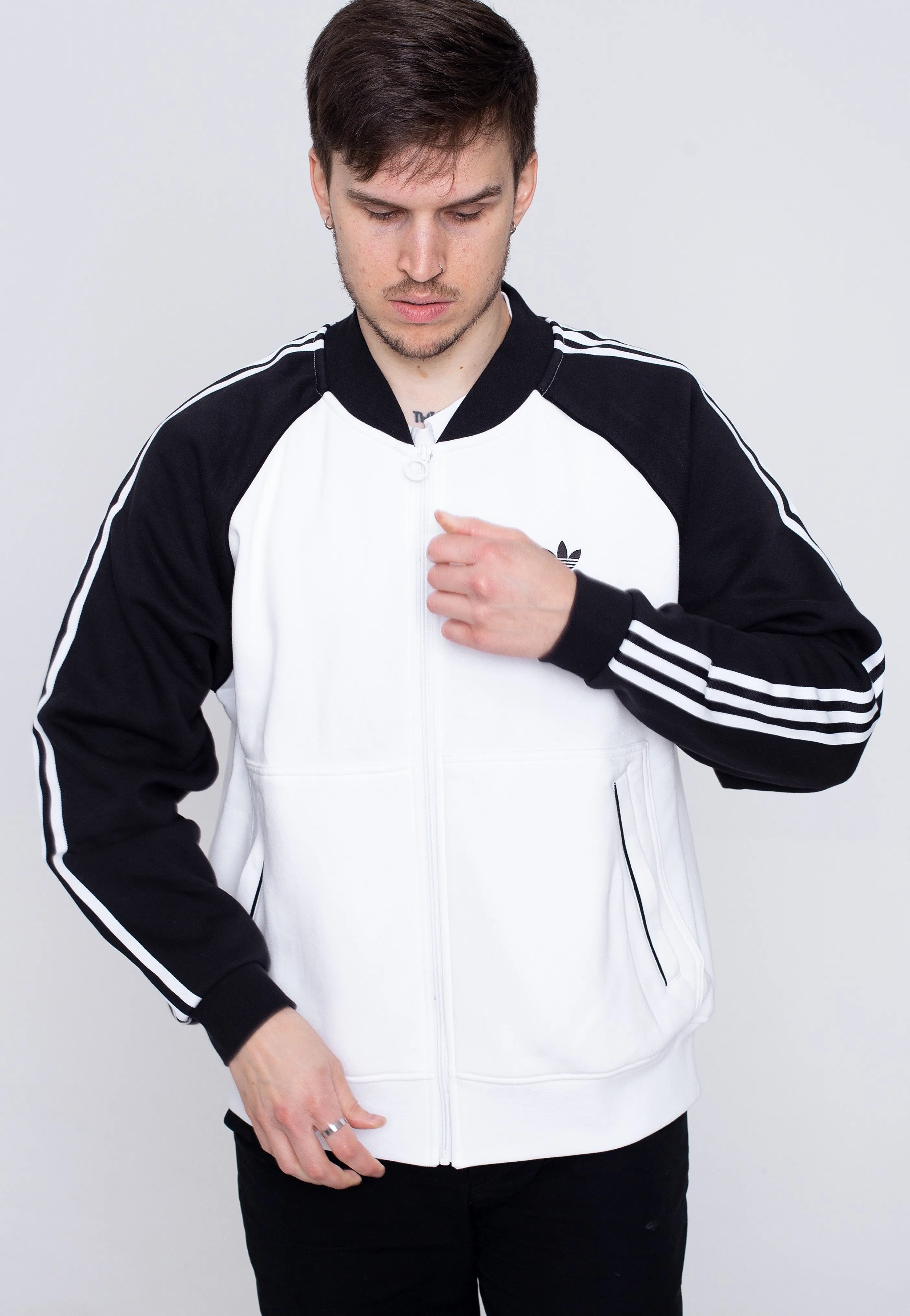 Adidas - SST Fleece White/Black - Track Jacket