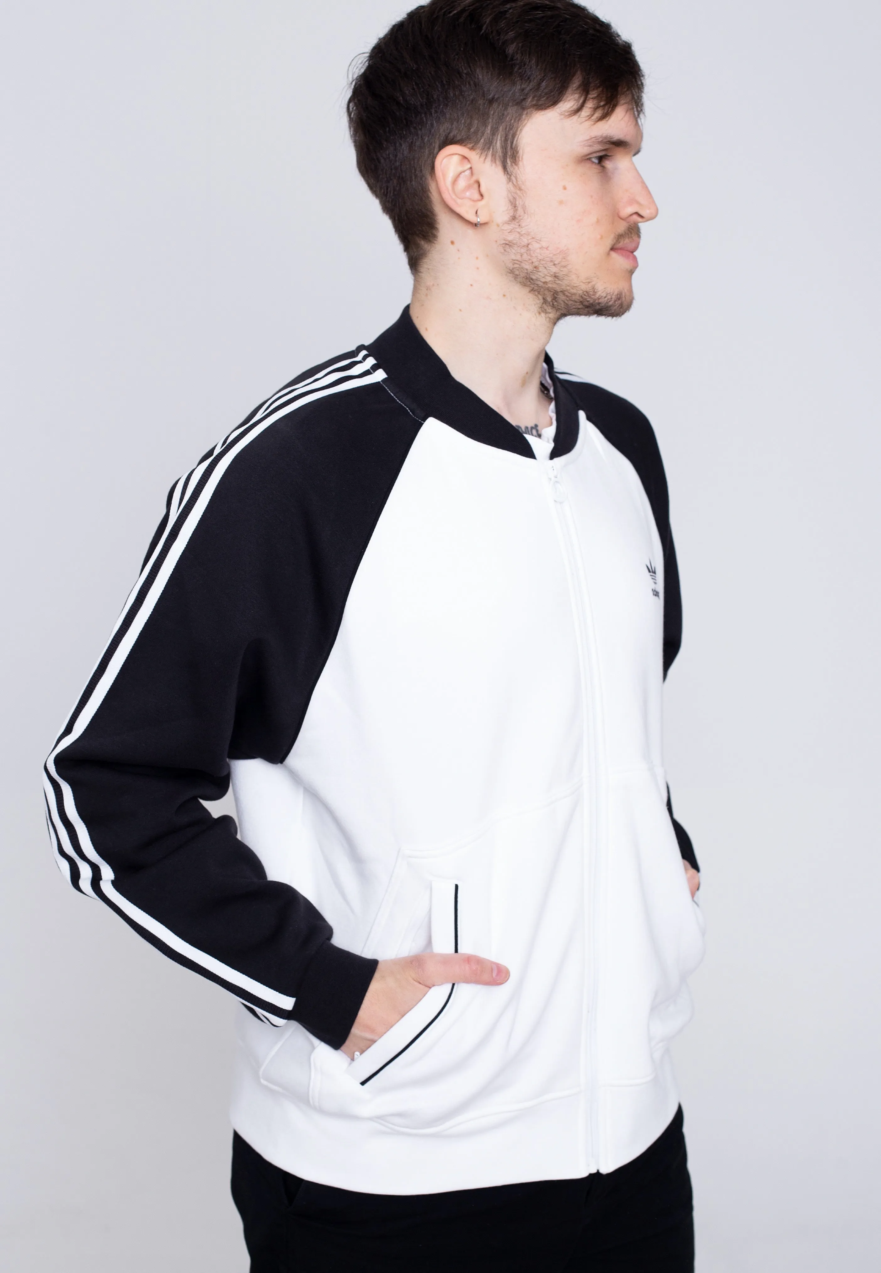 Adidas - SST Fleece White/Black - Track Jacket