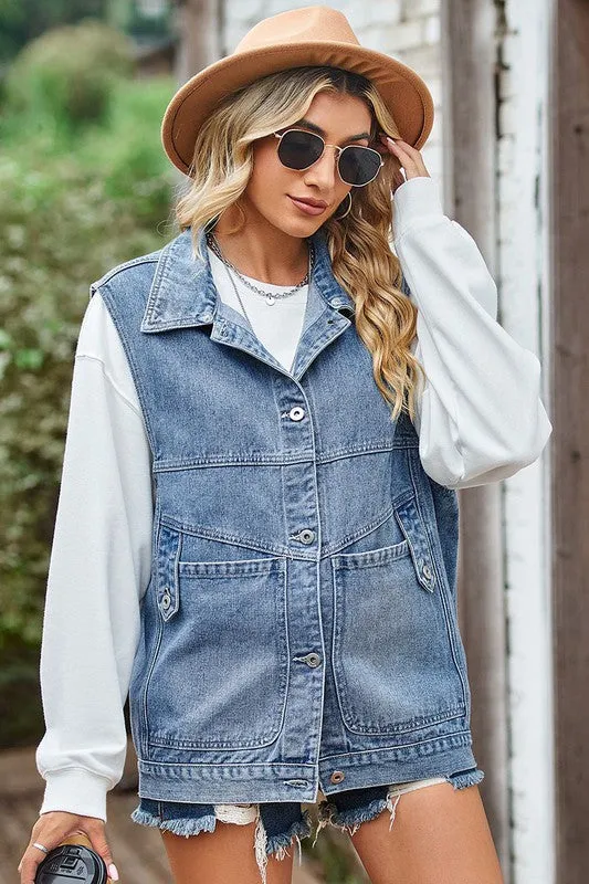 After You Relaxed Denim Vest