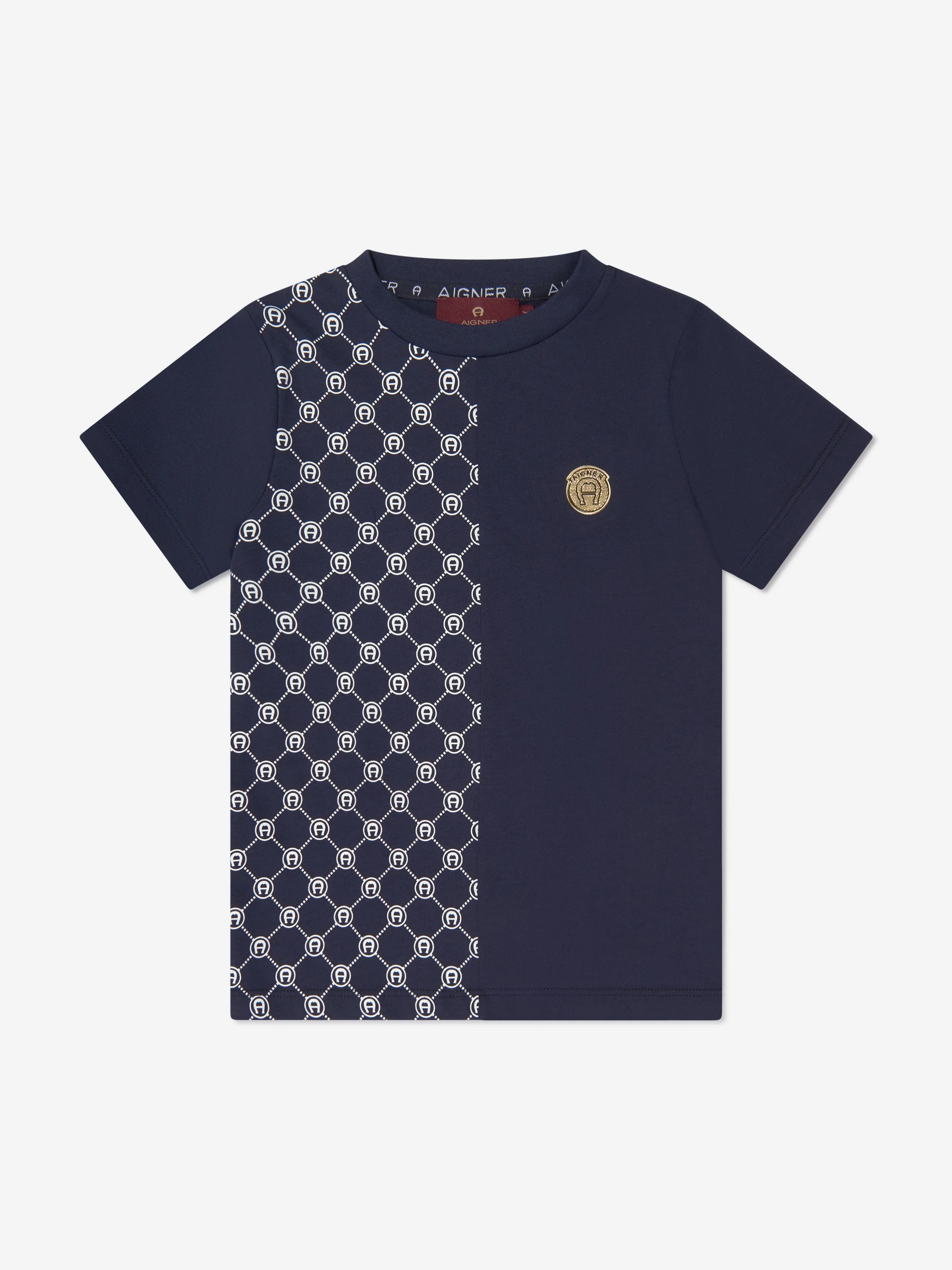 Aigner Boys Spotted T-Shirt in Navy