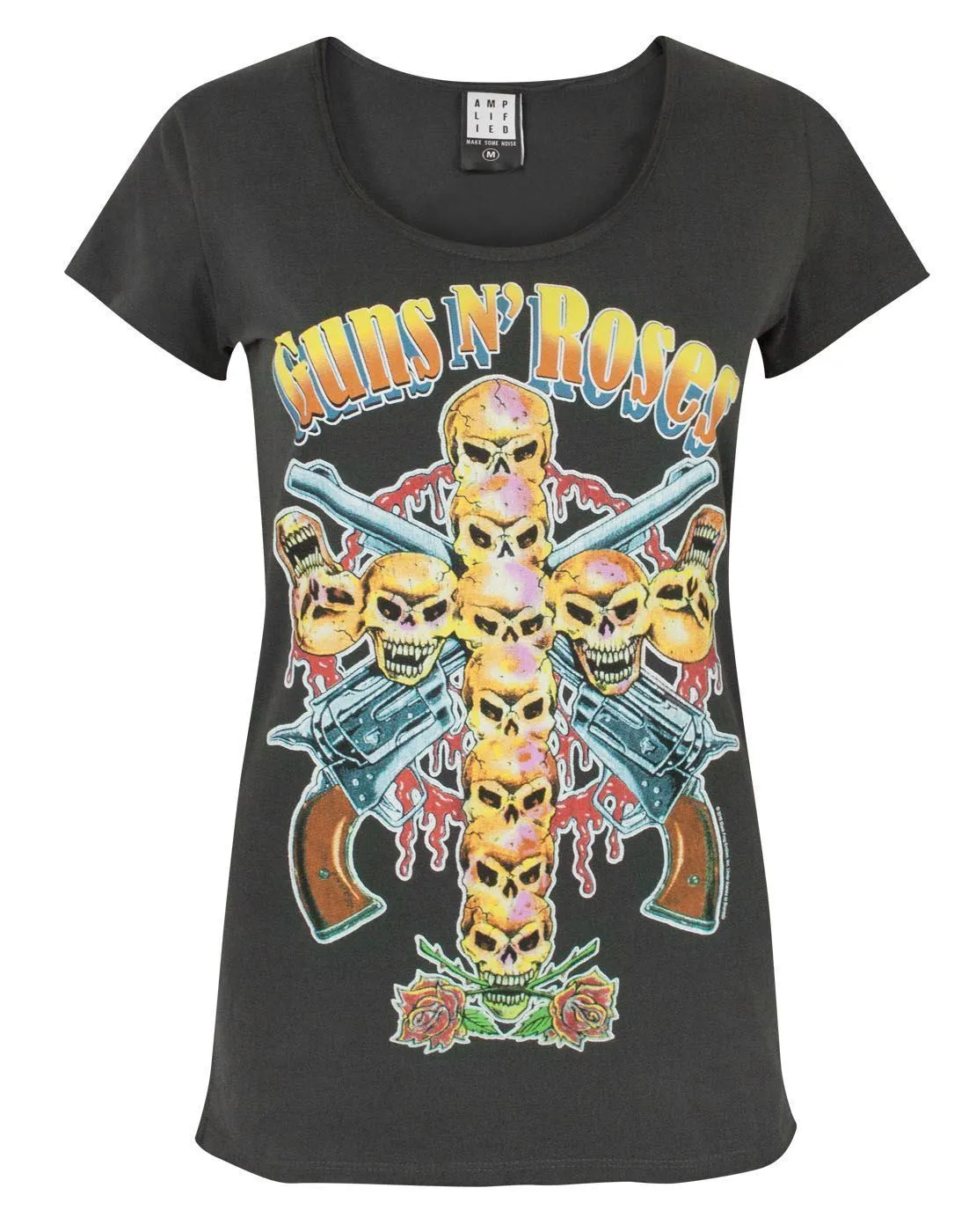 Amplified Guns N Roses Neon Skull Cross Women's T-Shirt