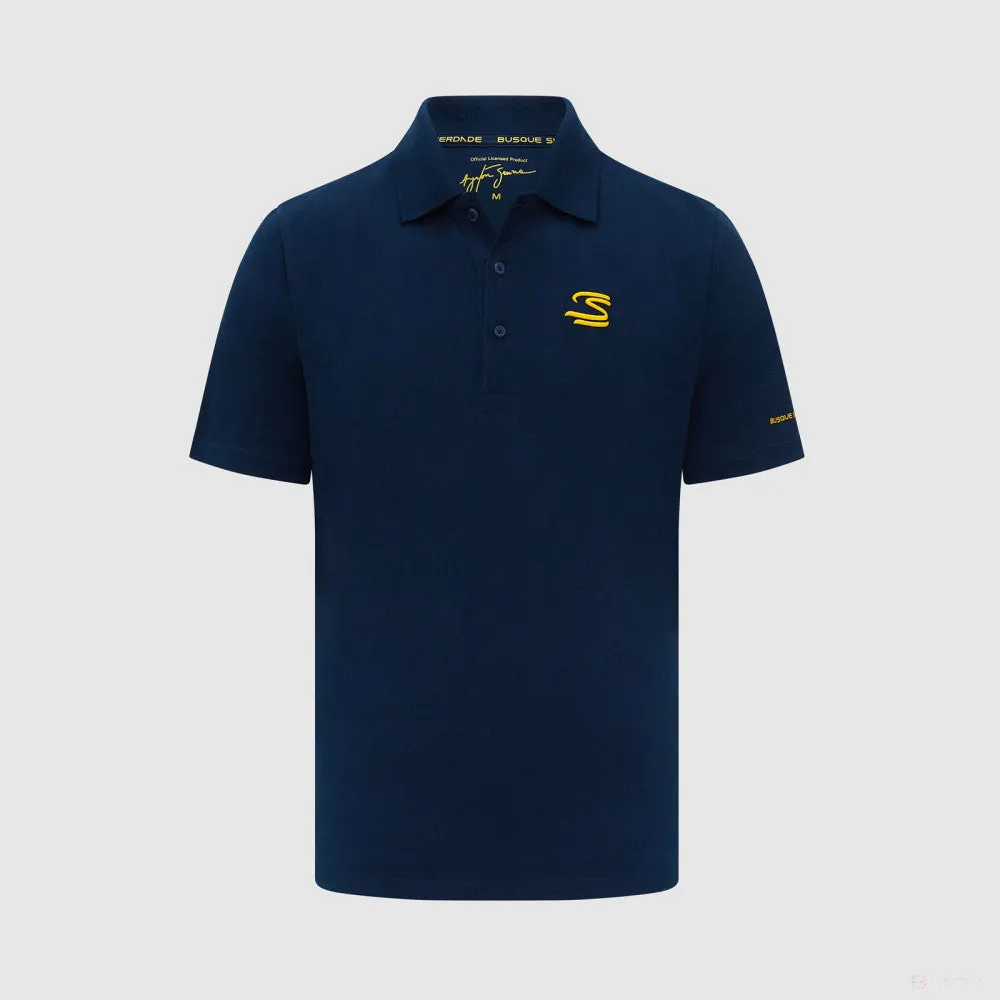 Ayrton Senna Mens Polo, Blue