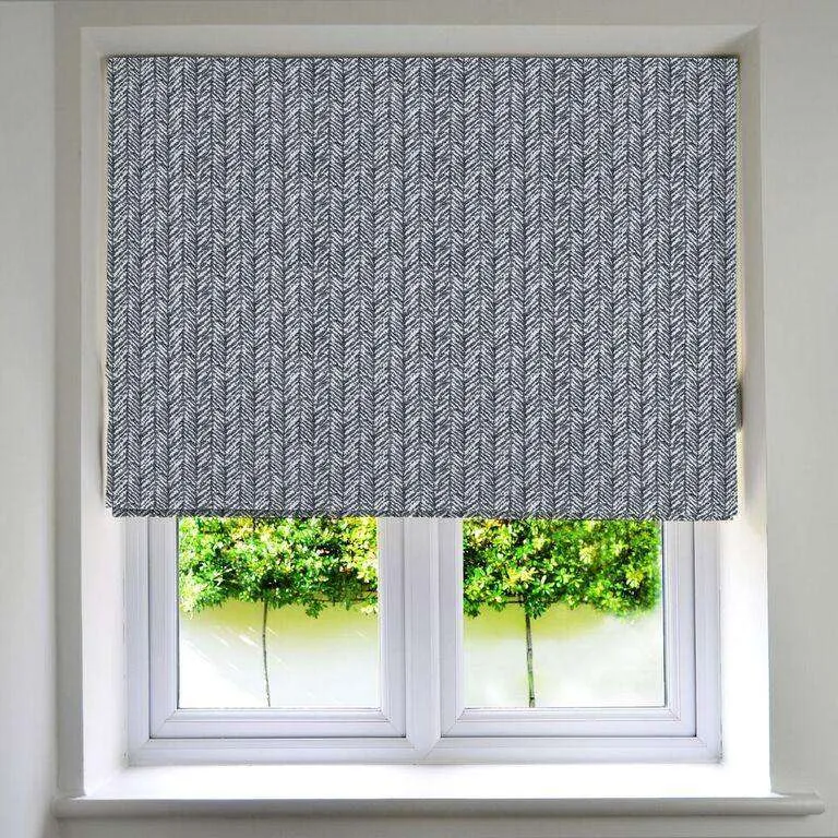 Baja Black   White Roman Blind