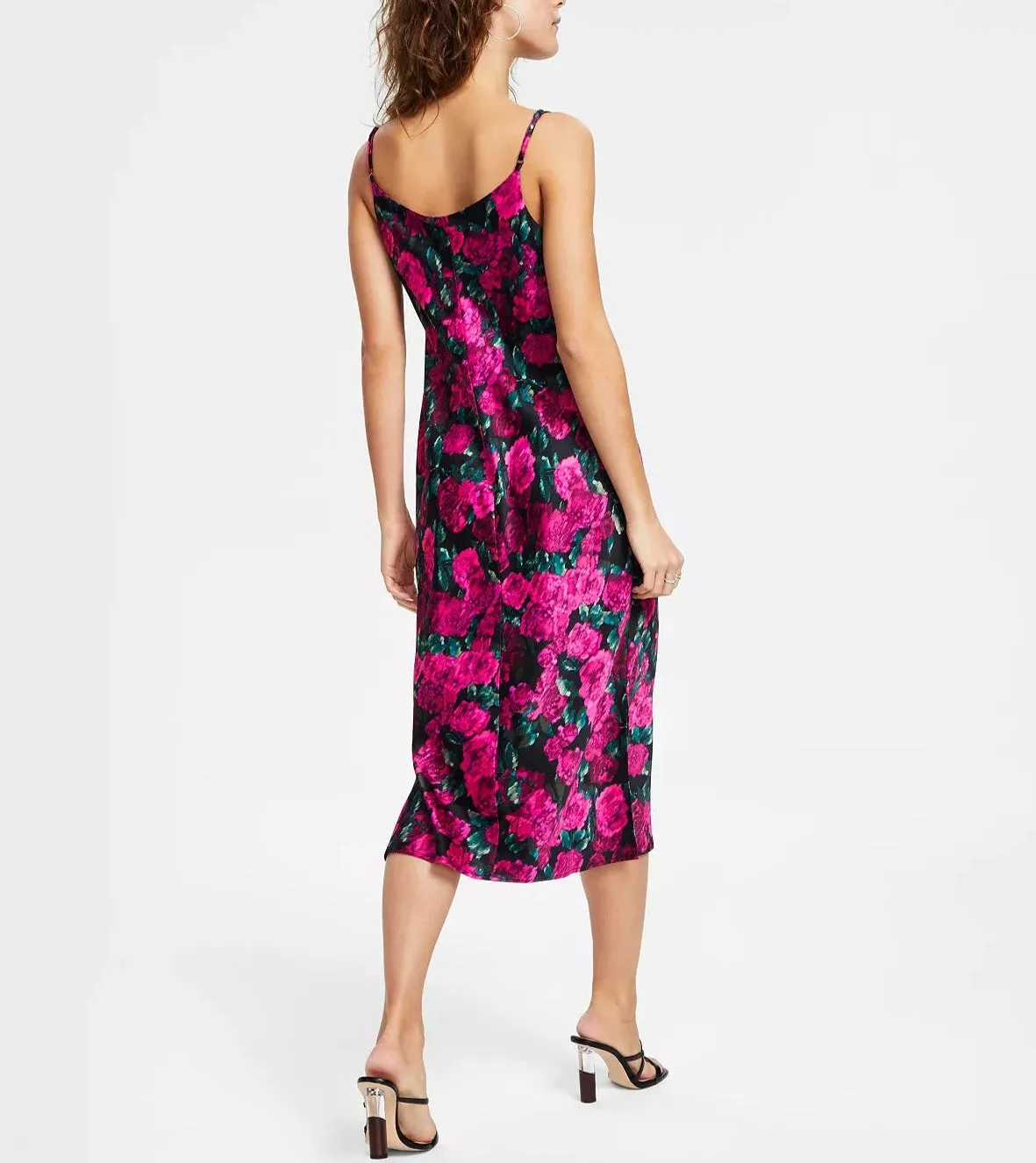 Bar III Printed Sleeveless Midi Slip Dress