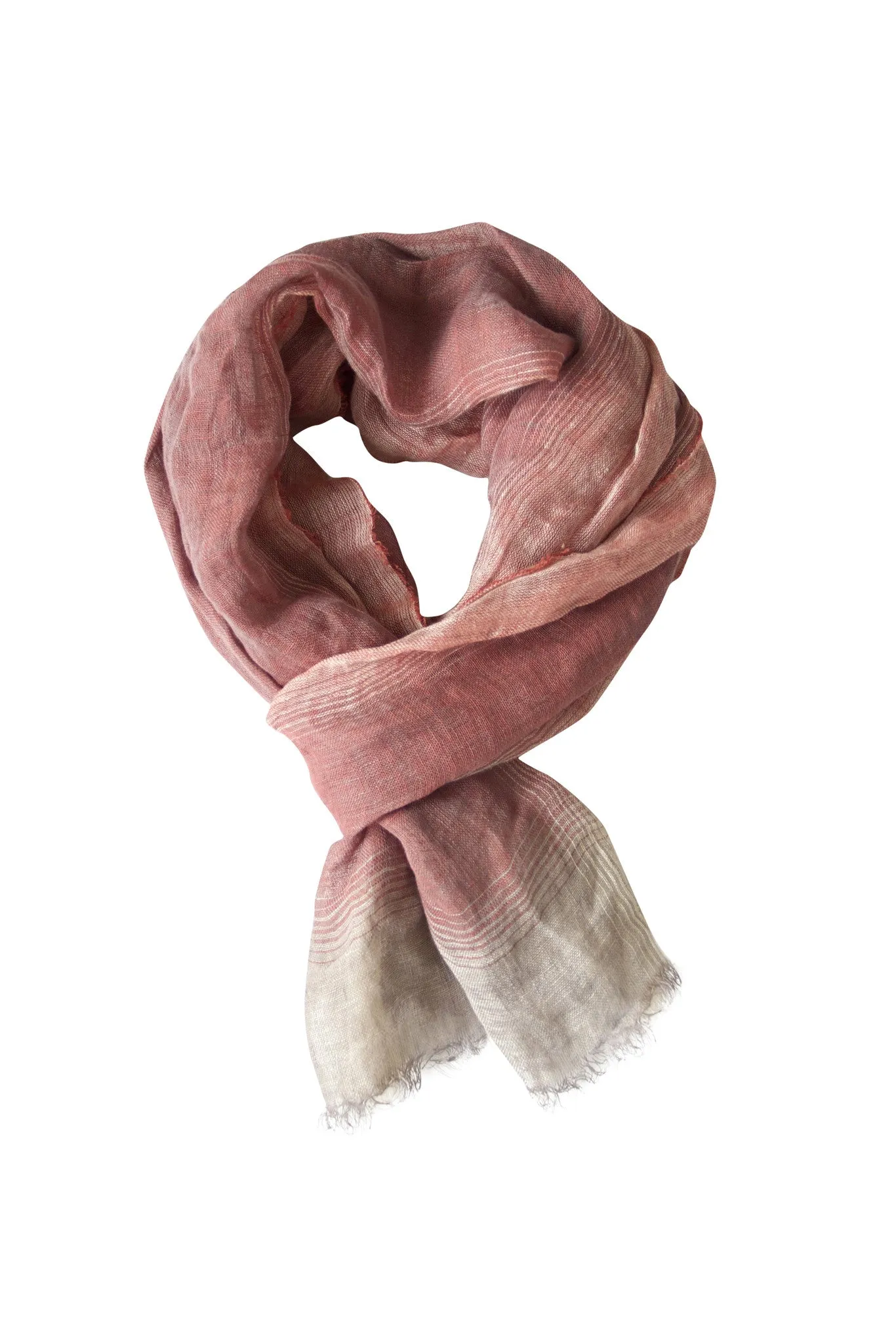 Beautiful coral linen scarf