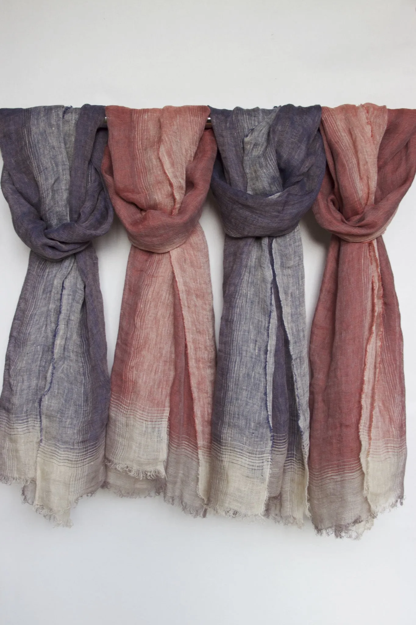 Beautiful coral linen scarf