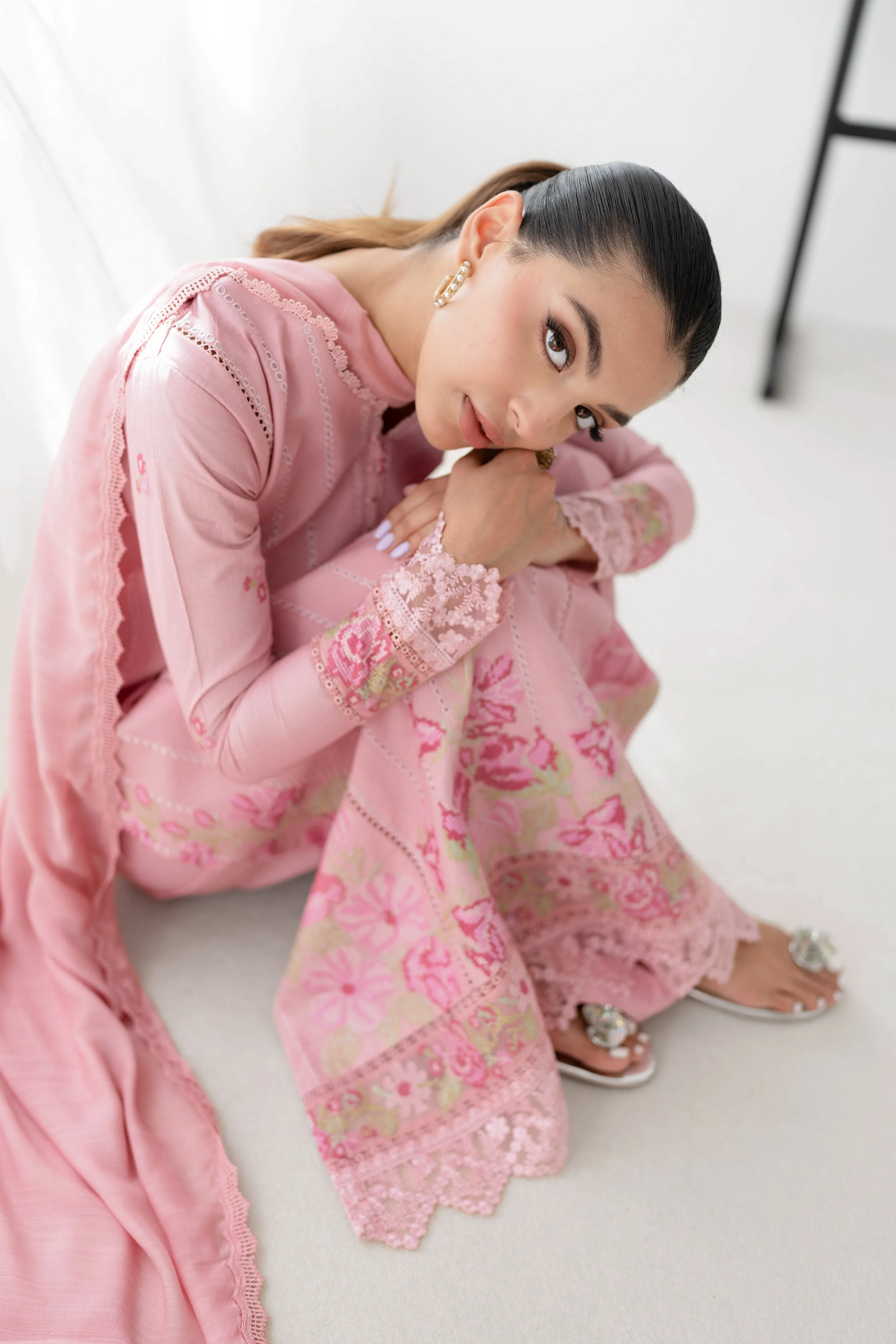 BLUSH PINK EMBROIDERED LAWN SET EID UL AZHA ‘24 NEL-24618 (ready to ship)