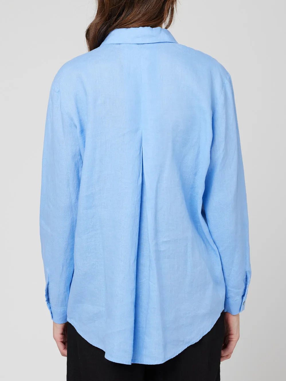 Boyfriend Linen Shirt - Cornflower