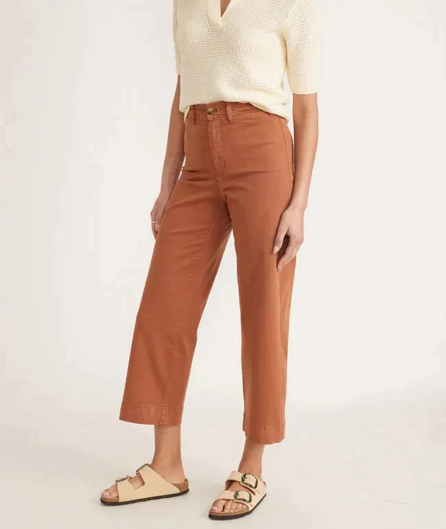 Bridget Slim Wide Leg Crop - Amber Brown