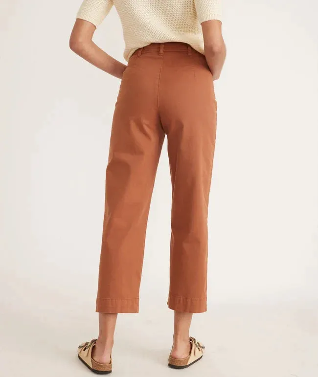 Bridget Slim Wide Leg Crop - Amber Brown