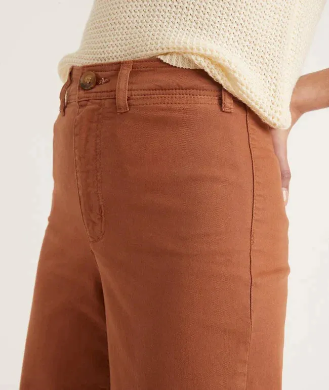 Bridget Slim Wide Leg Crop - Amber Brown