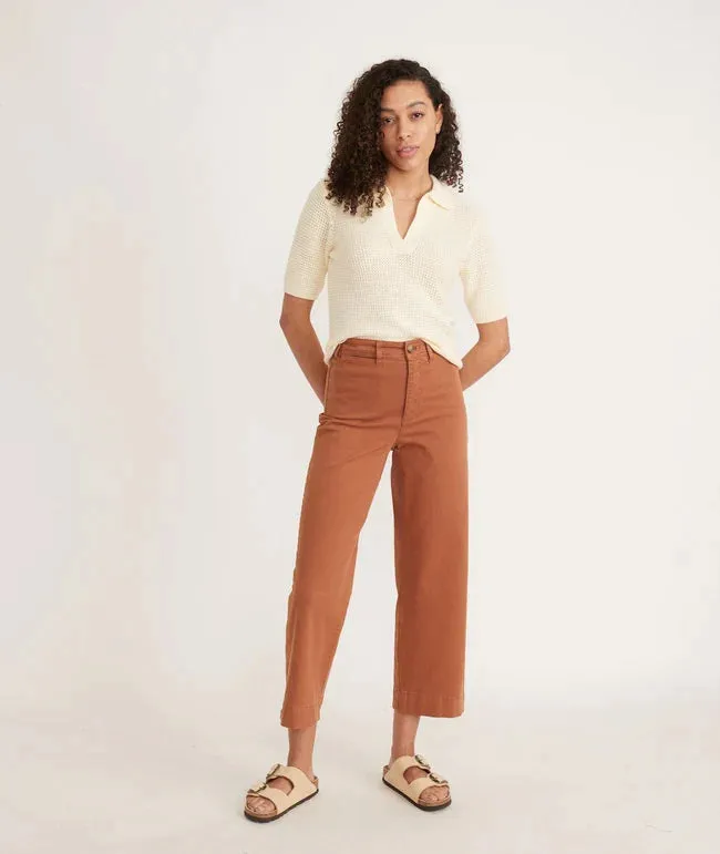 Bridget Slim Wide Leg Crop - Amber Brown