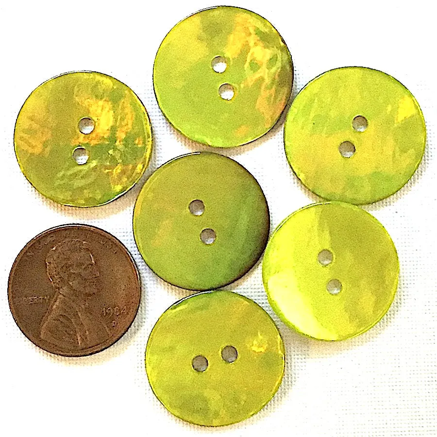 Bright Green Shiny Agoya Shell Button, 9/16" or 3/4"