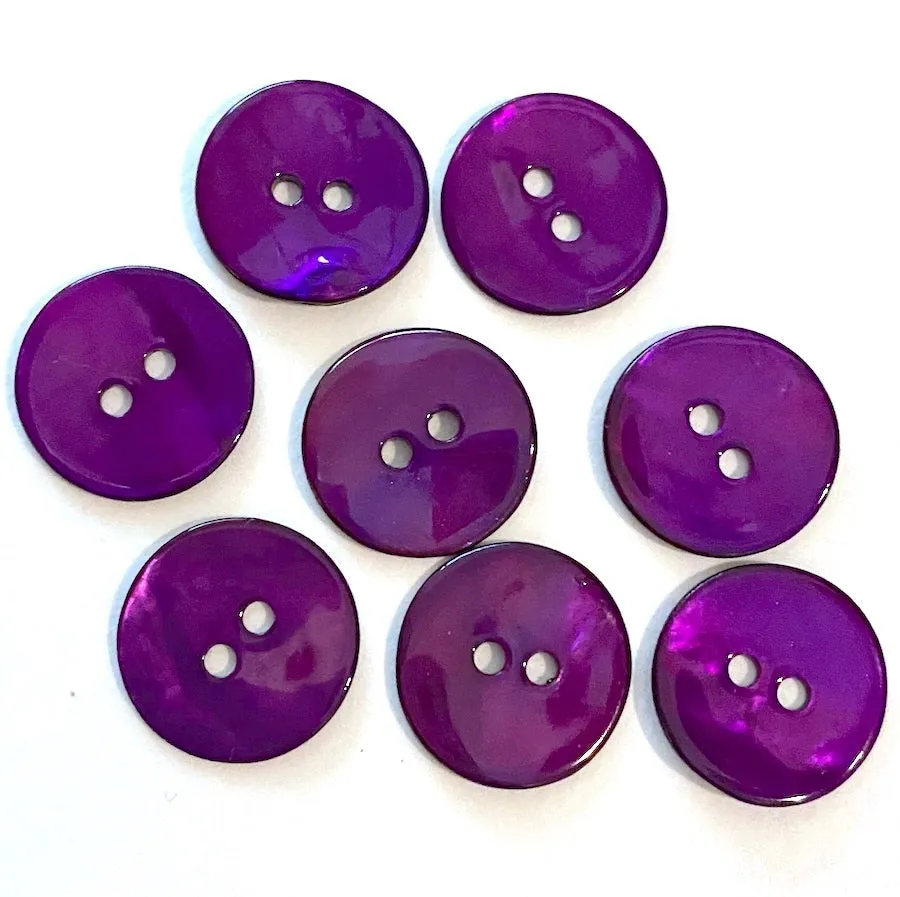 Bright Purple Shiny Agoya Shell Button, 3/4".  #1242.   $1.40 each