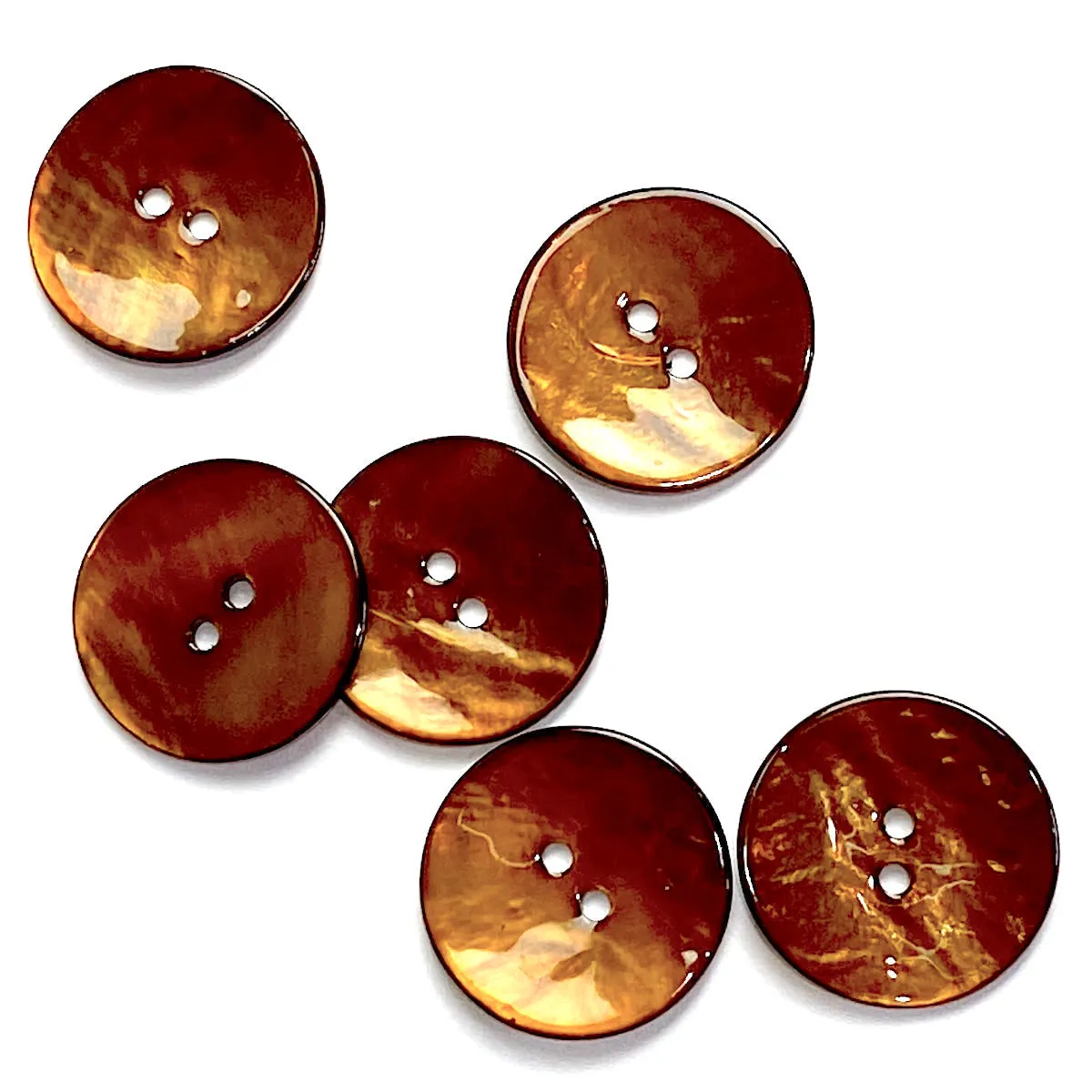 Brown 5/8" Shiny Agoya Shell 2-Hole Button  #1241