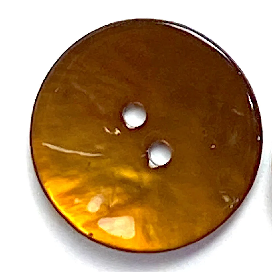 Brown 5/8" Shiny Agoya Shell 2-Hole Button  #1241