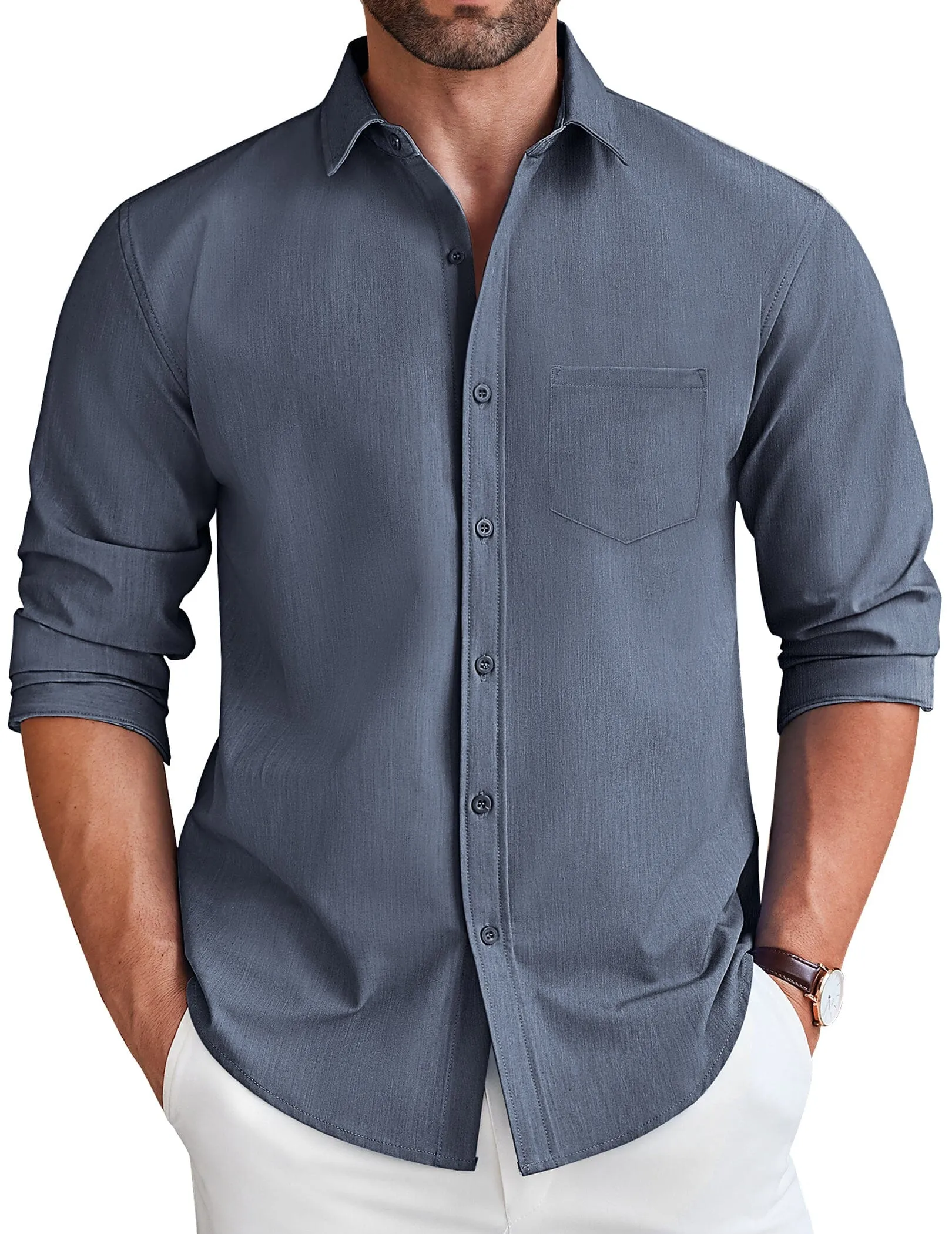 Casual Faux Denim Shirt (US Only)