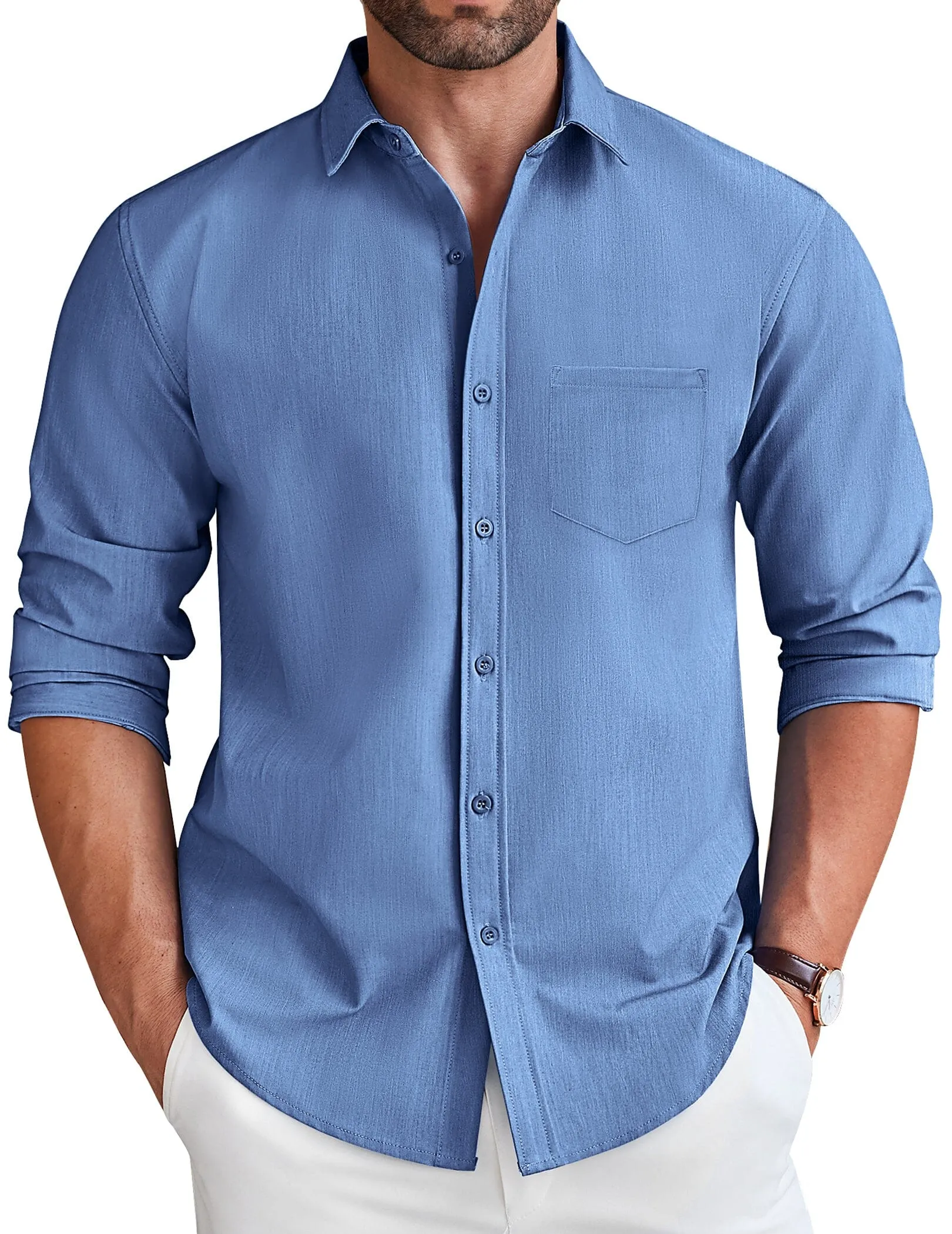 Casual Faux Denim Shirt (US Only)