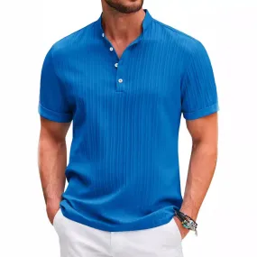 CASUAL TEXTURED HENLEY SHIRT