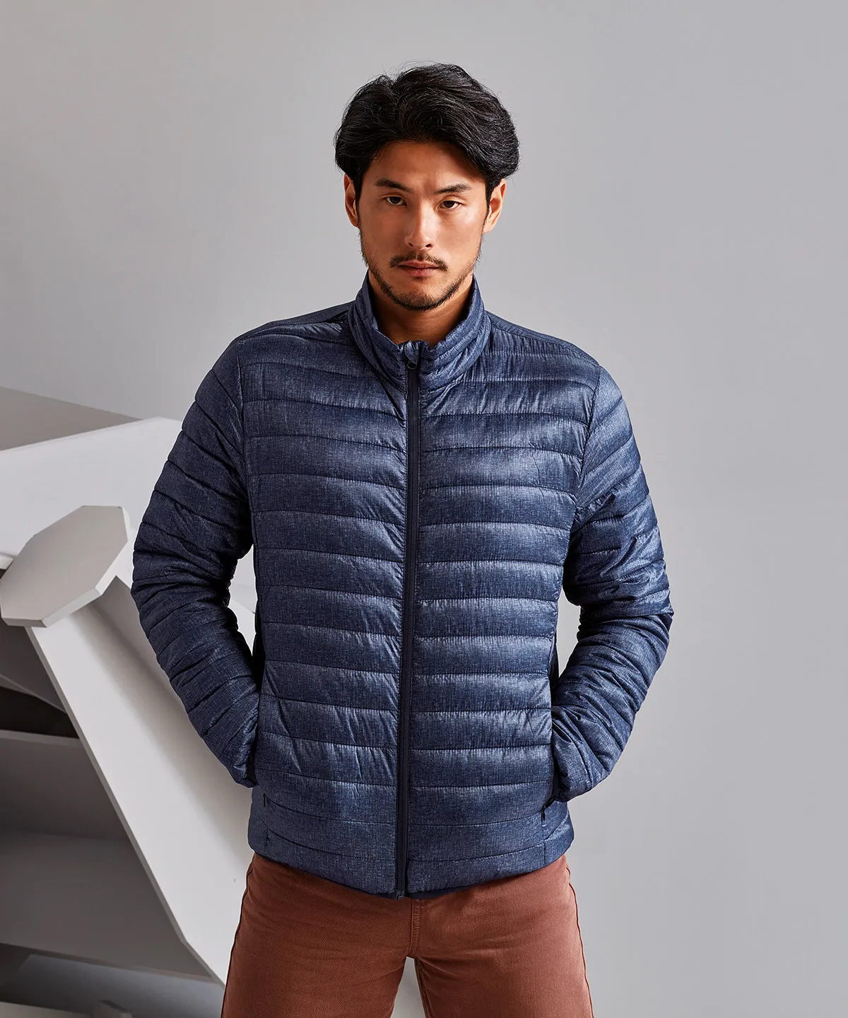 Charcoal Melange - Melange padded jacket