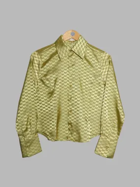 Christian Aujard shiny green polyester scale pattern shirt - size 38