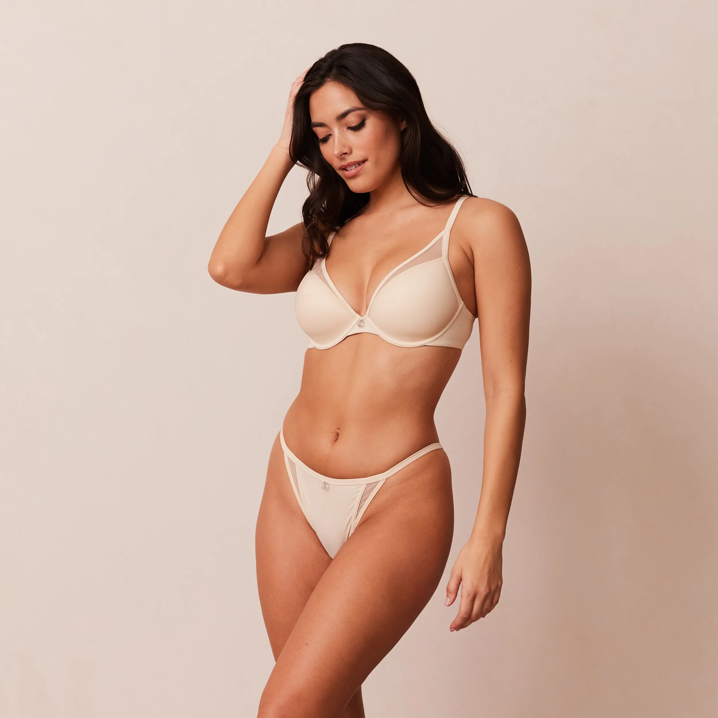 Classic Plunge T-shirt Bra  - Latte