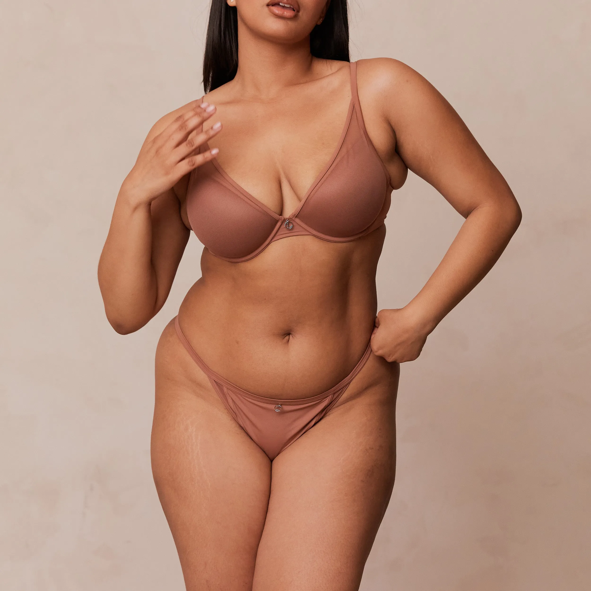 Classic Plunge T-shirt Bra  - Mocha