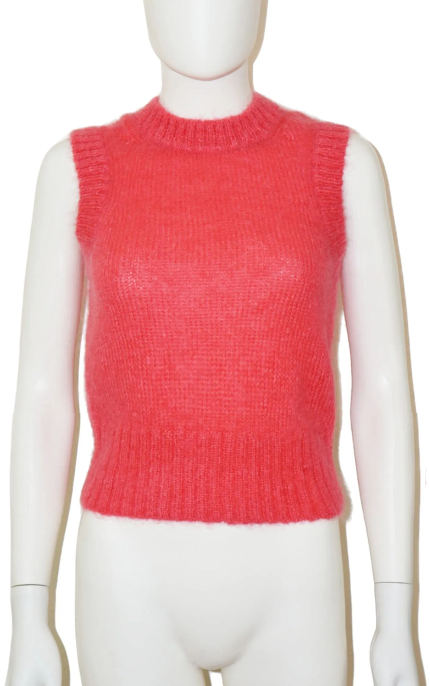 COS Pink Angora Mohair Fuzzy Vest Top