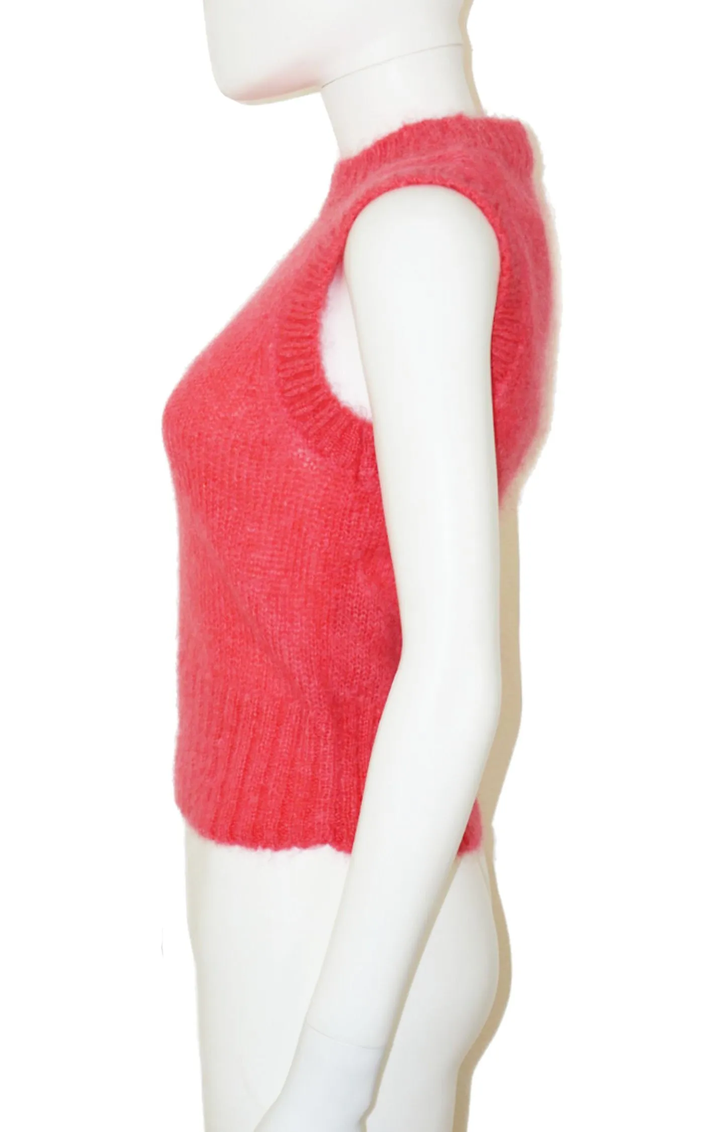 COS Pink Angora Mohair Fuzzy Vest Top