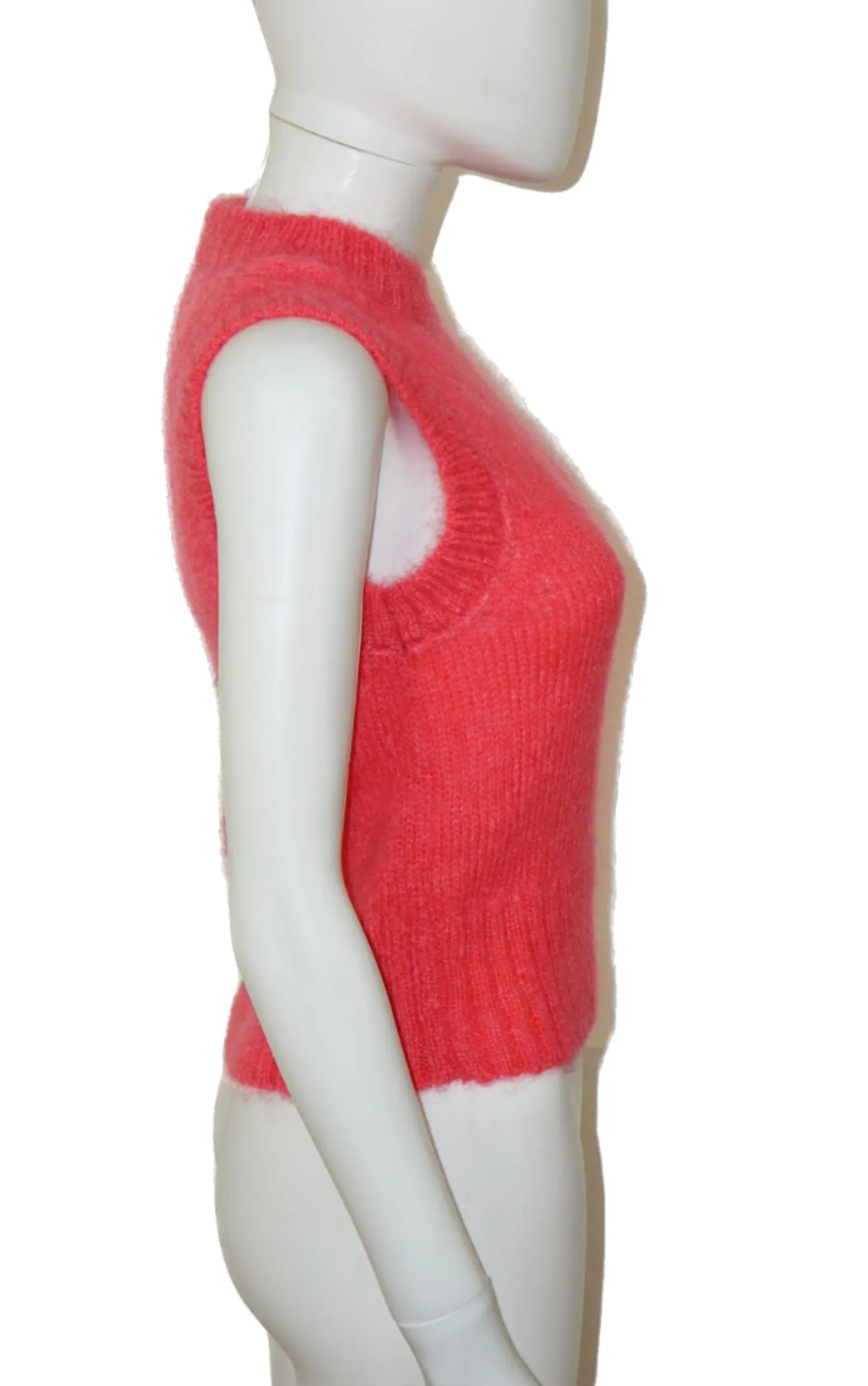 COS Pink Angora Mohair Fuzzy Vest Top