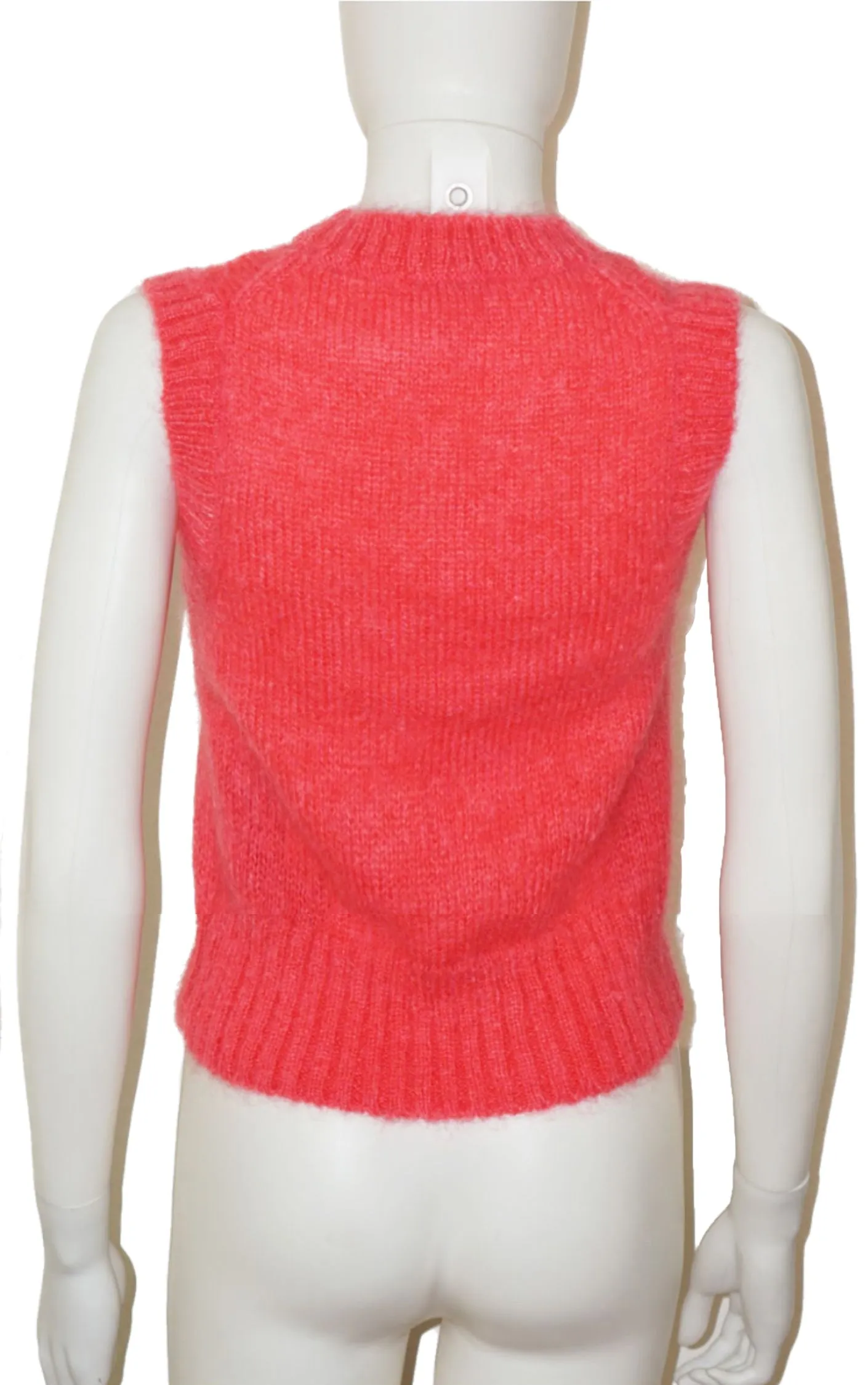 COS Pink Angora Mohair Fuzzy Vest Top