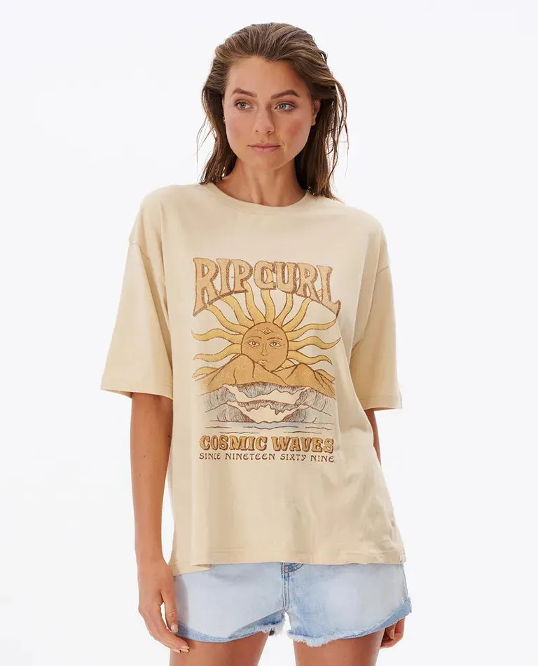 Cosmic Waves Heritage Tee - Natural