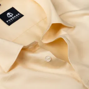 Cream Color Cotton Satin Shirt For Men