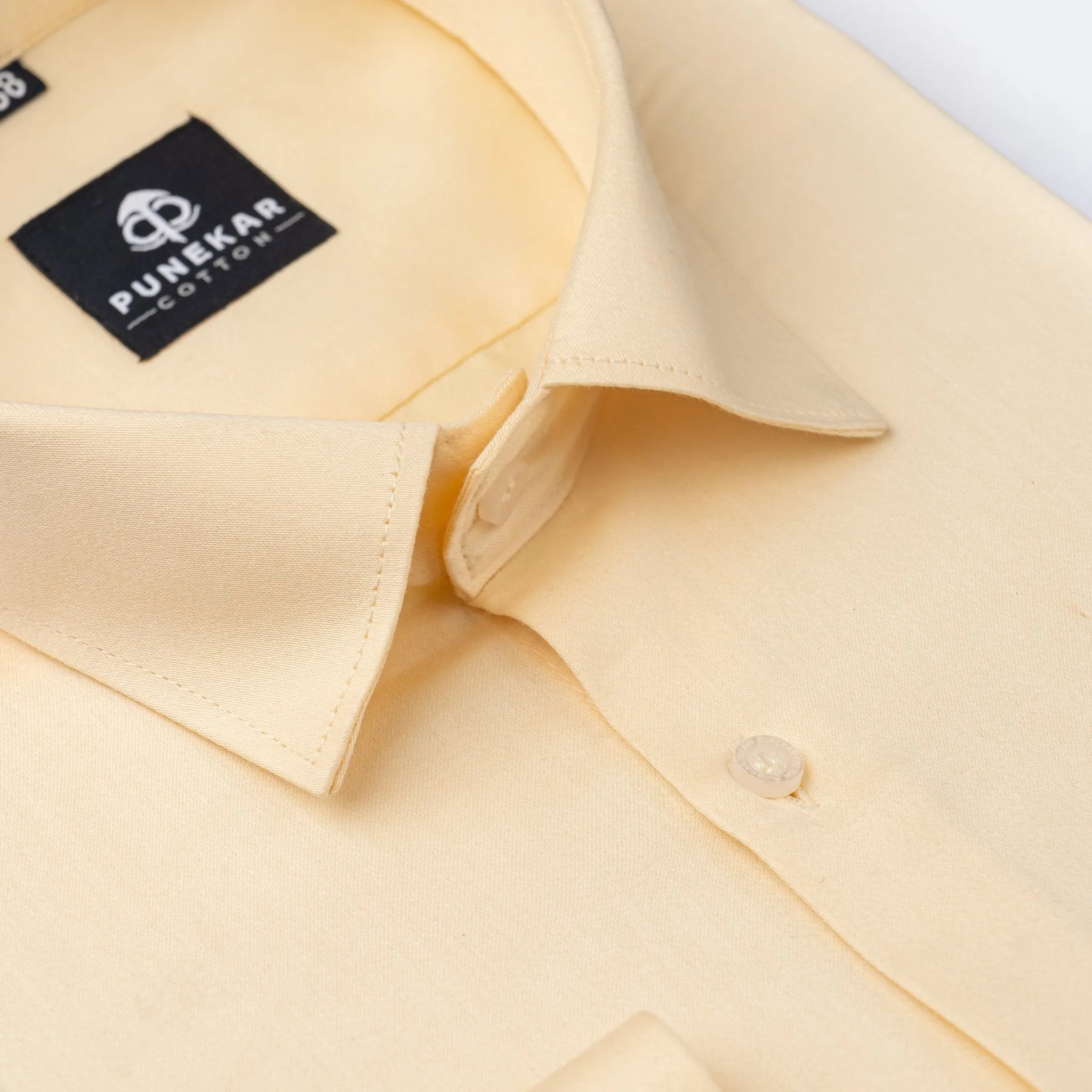 Cream Color Cotton Satin Shirt For Men