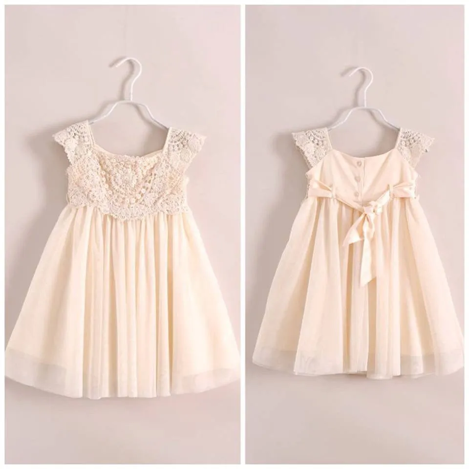 Cream vintage crochet dress