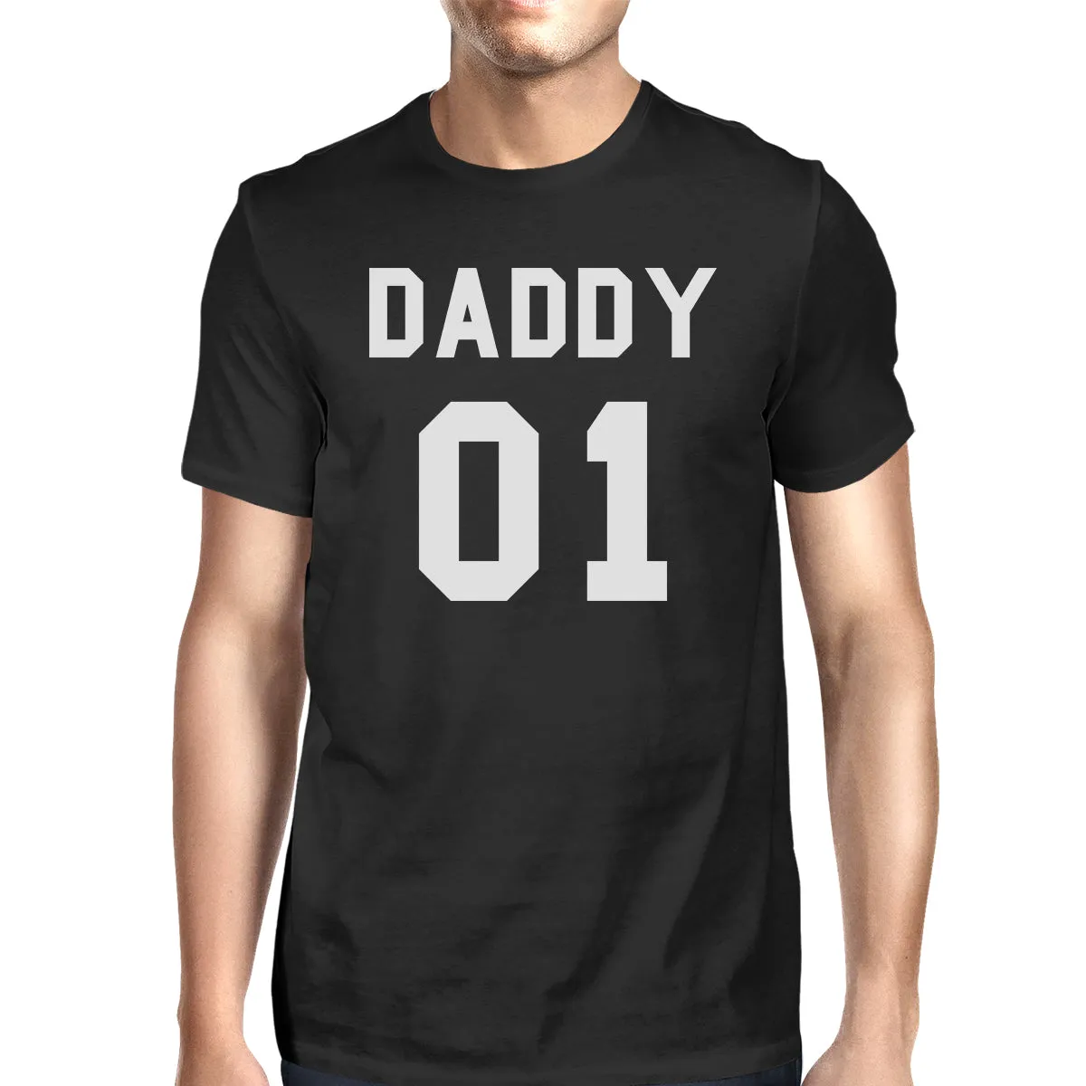 Daddy 01 Mens Graphic T-Shirt Round Neck Cotton Family Matching Tee