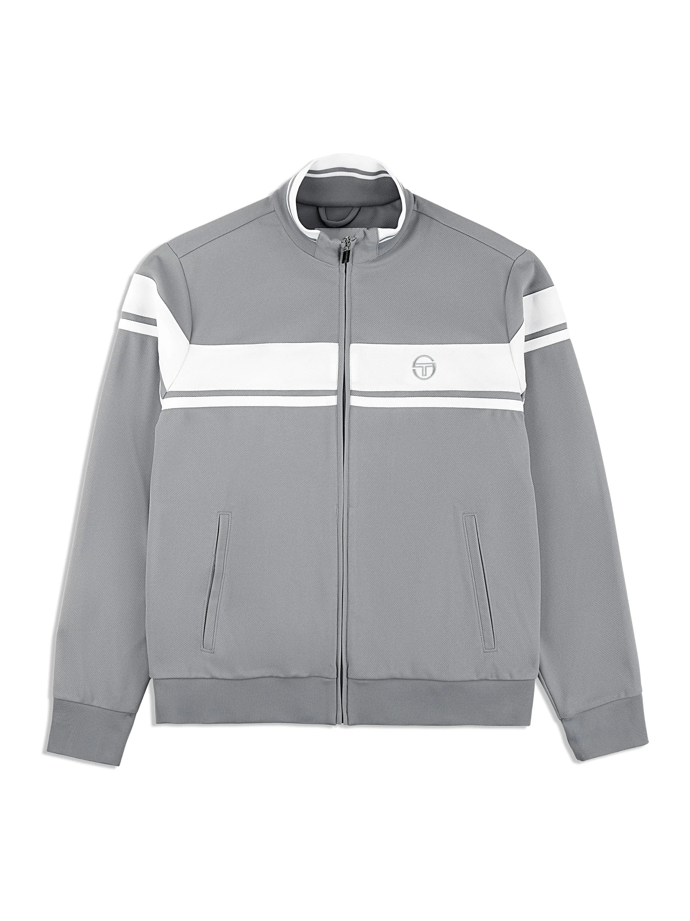 Damarindo Track Jacket- Sleet/ White