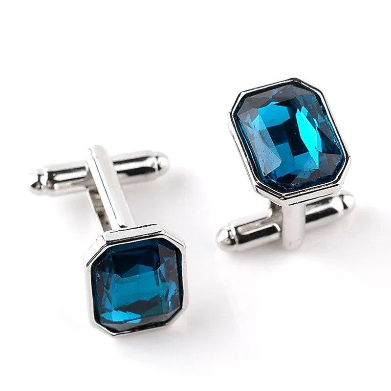 Deep Blue Crystal Cufflinks