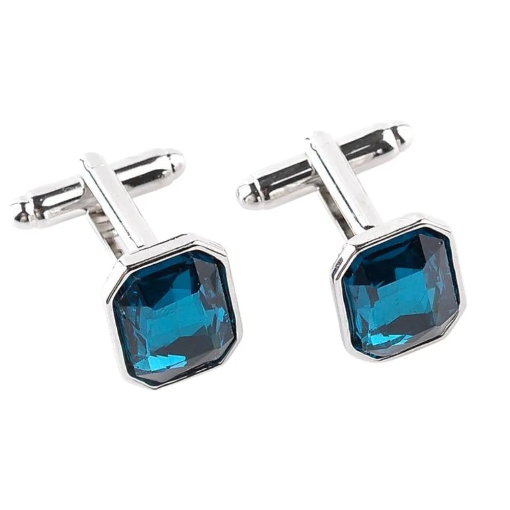 Deep Blue Crystal Cufflinks