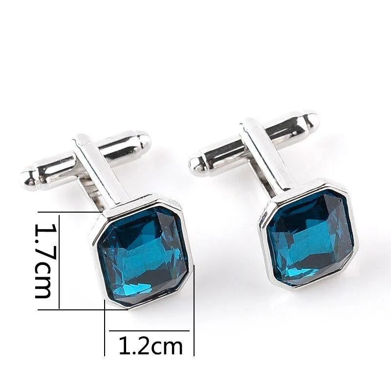 Deep Blue Crystal Cufflinks