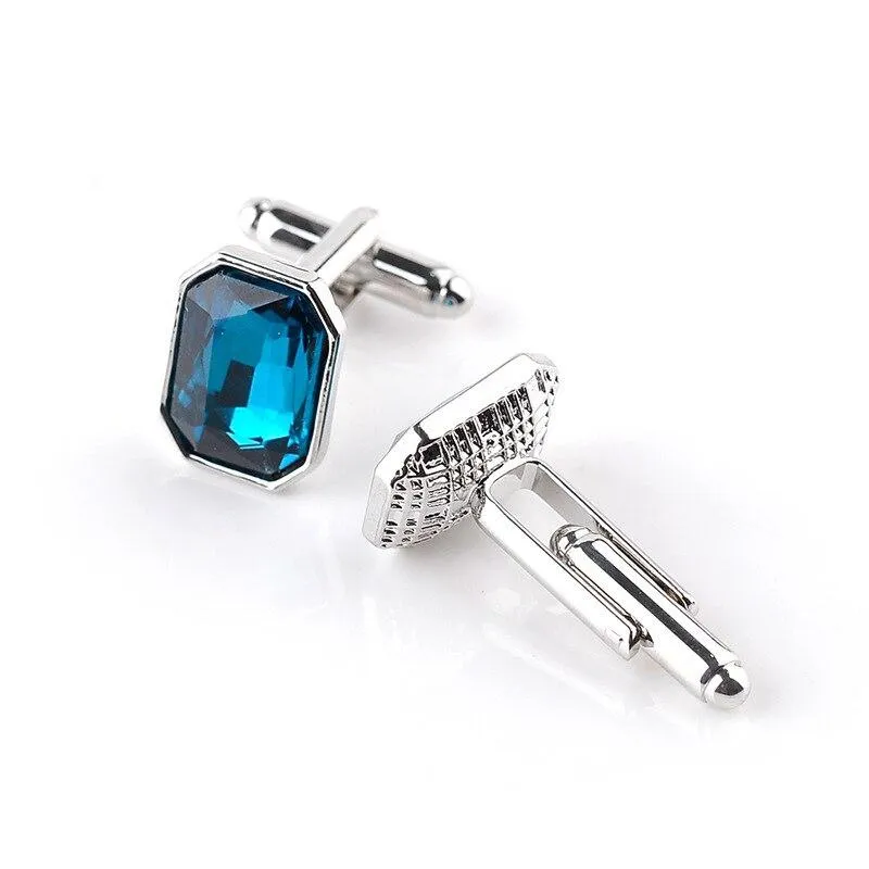 Deep Blue Crystal Cufflinks