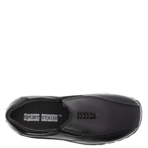 Deer Stags Boy's Stadium Slip On Dress Shoe - Black