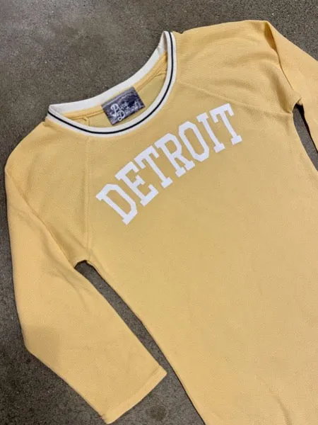 Detroit Collegiate Thermal 3/4 Sleeve Tee / Sunglow / Women's