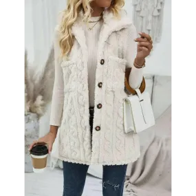 Elevate Your Wardrobe with the Fuzzy Button Up Vest Coat for Luxury Fashion