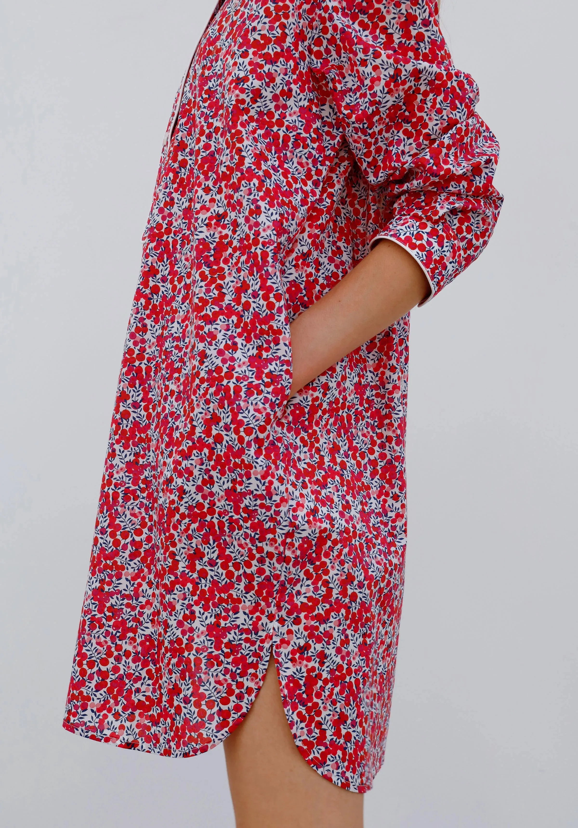 Elsa Night Shirt in Liberty Wiltshire Berries Red