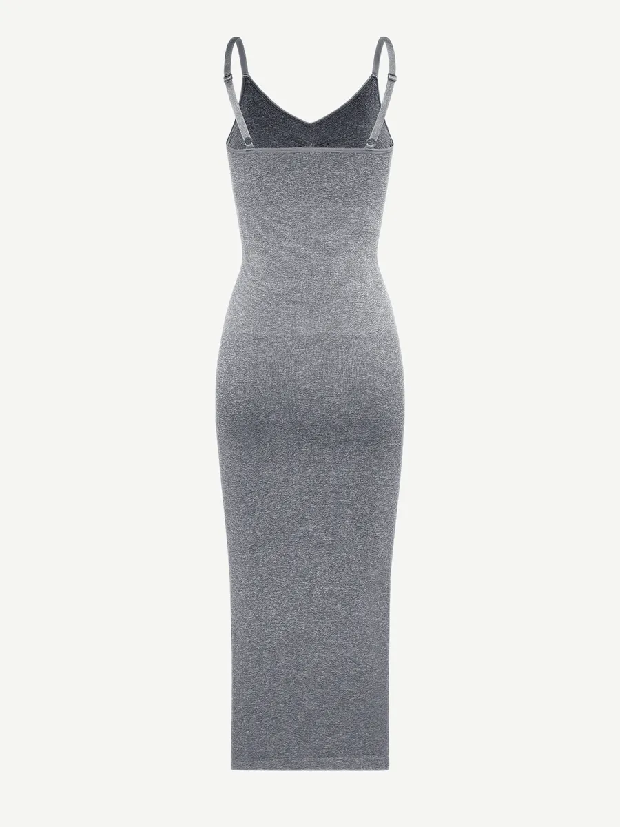 FeelinGirl Seamless Spaghetti Strap V-neck Maxi Built-in Shaper Dress